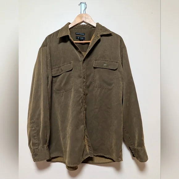 Bruno Men’s Lightweight Sueded Microfiber Shirt Jacket Brown Size L - Picture 5 of 6